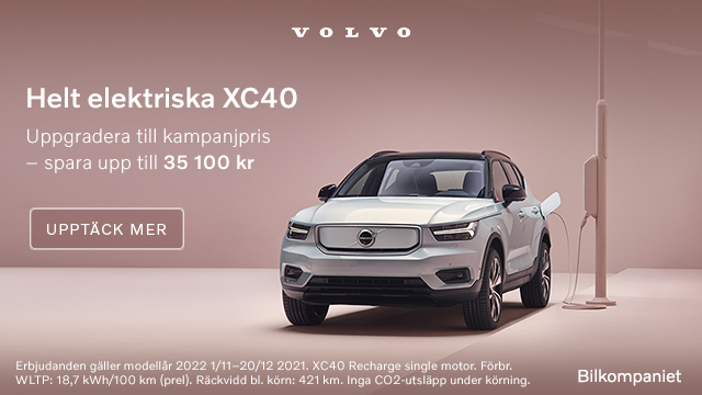 Helt Elektriska Volvo XC40 - Uppgradera till kampanjpris