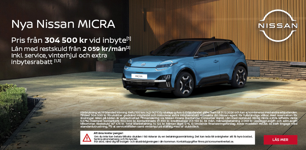 Nissan Micra hos Bilkompaniet - Kampanj lån q4-2026